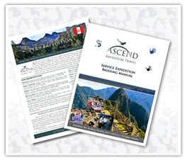Ascend Travel Service Expedition Participant Briefing Manual for Cusco, Peru